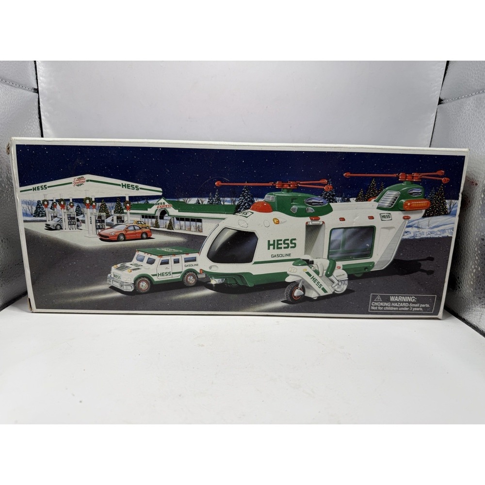 Hess Cruiser and Motorcycle Set‎ 2001 NEW Vintage Green White w/ Box